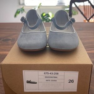 Pepa London little girls blue suede shoes